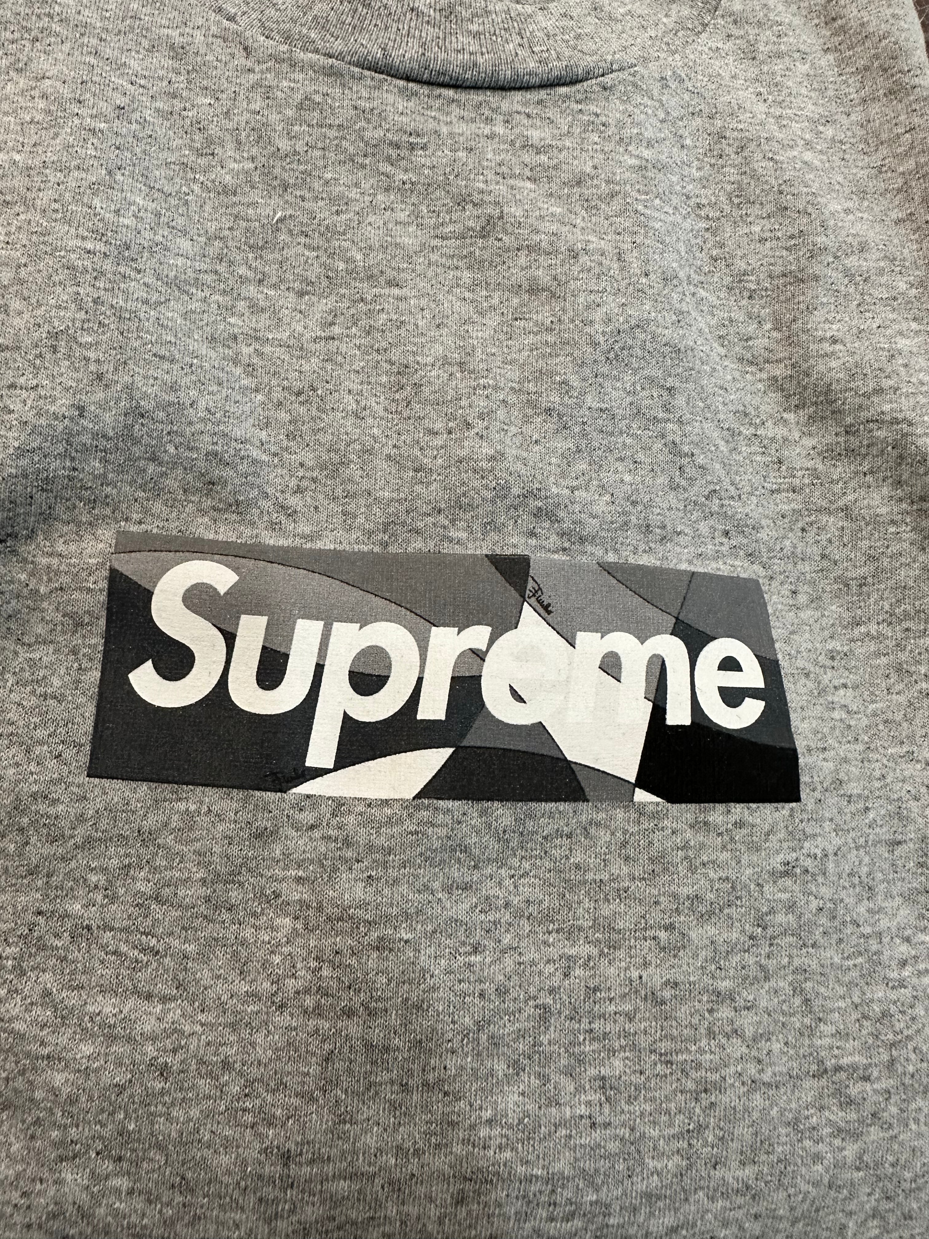 Brand new Heather Grey Supreme Emilio Pucci Box Logo Tee Size