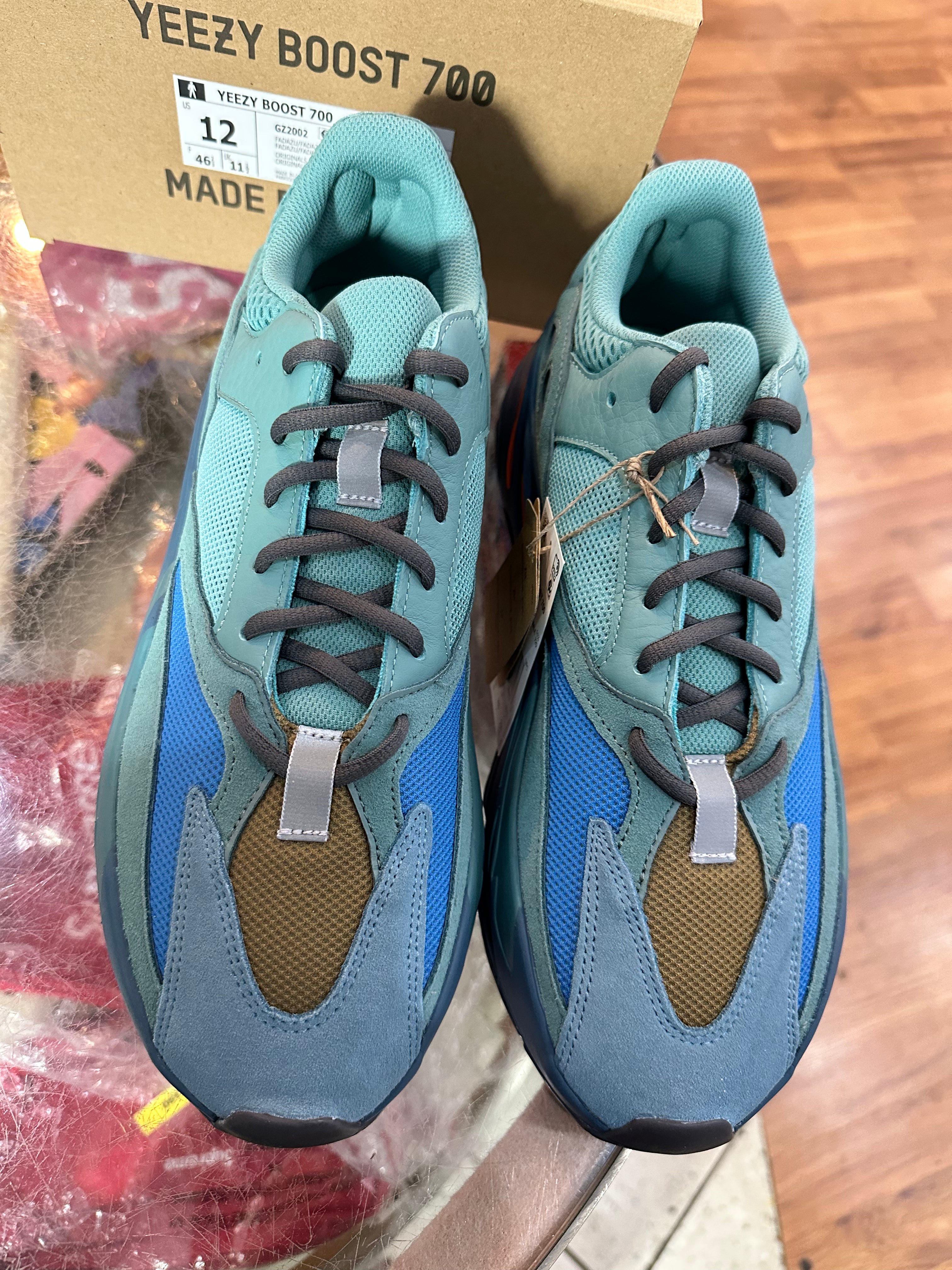 Brand new Faded Azure Adidas Yeezy Boost 700 size 12